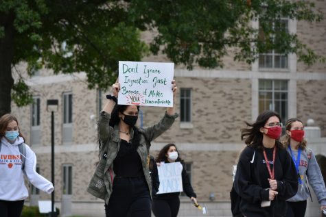 Student-led protest on Fisher's campus Friday morning