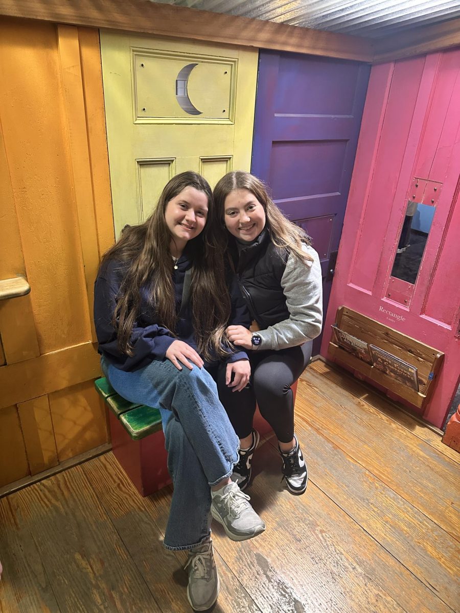 St. John Fisher University students Brianna Finch, left, and Lilly Tripp, right, in the Treehouse exhibit at The Strong National Museum of Play in Rochester, N.Y., on Friday, Nov. 7, 2025. The museum hosted a special College Night event for local students. 