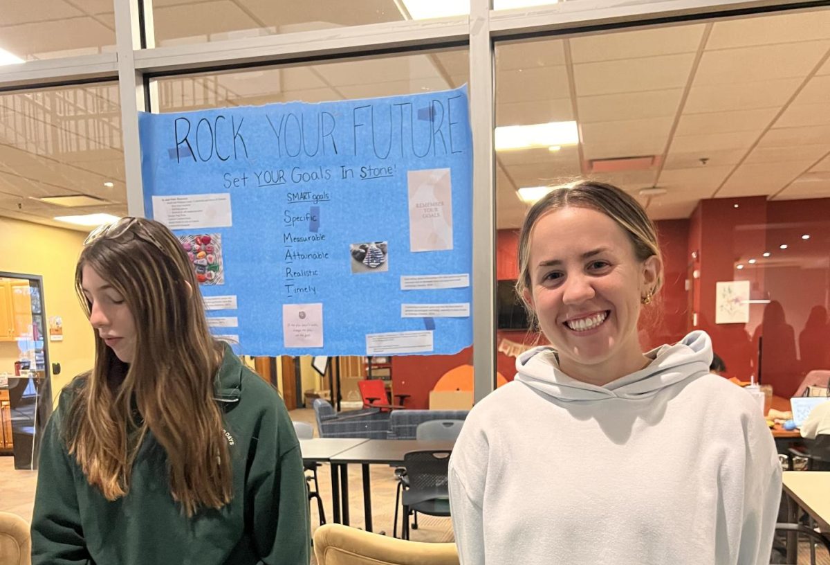 Senior nursing student Olivia Grinnell at the Wellness Popup, an event designed to help Fisher students pause and de-stress.