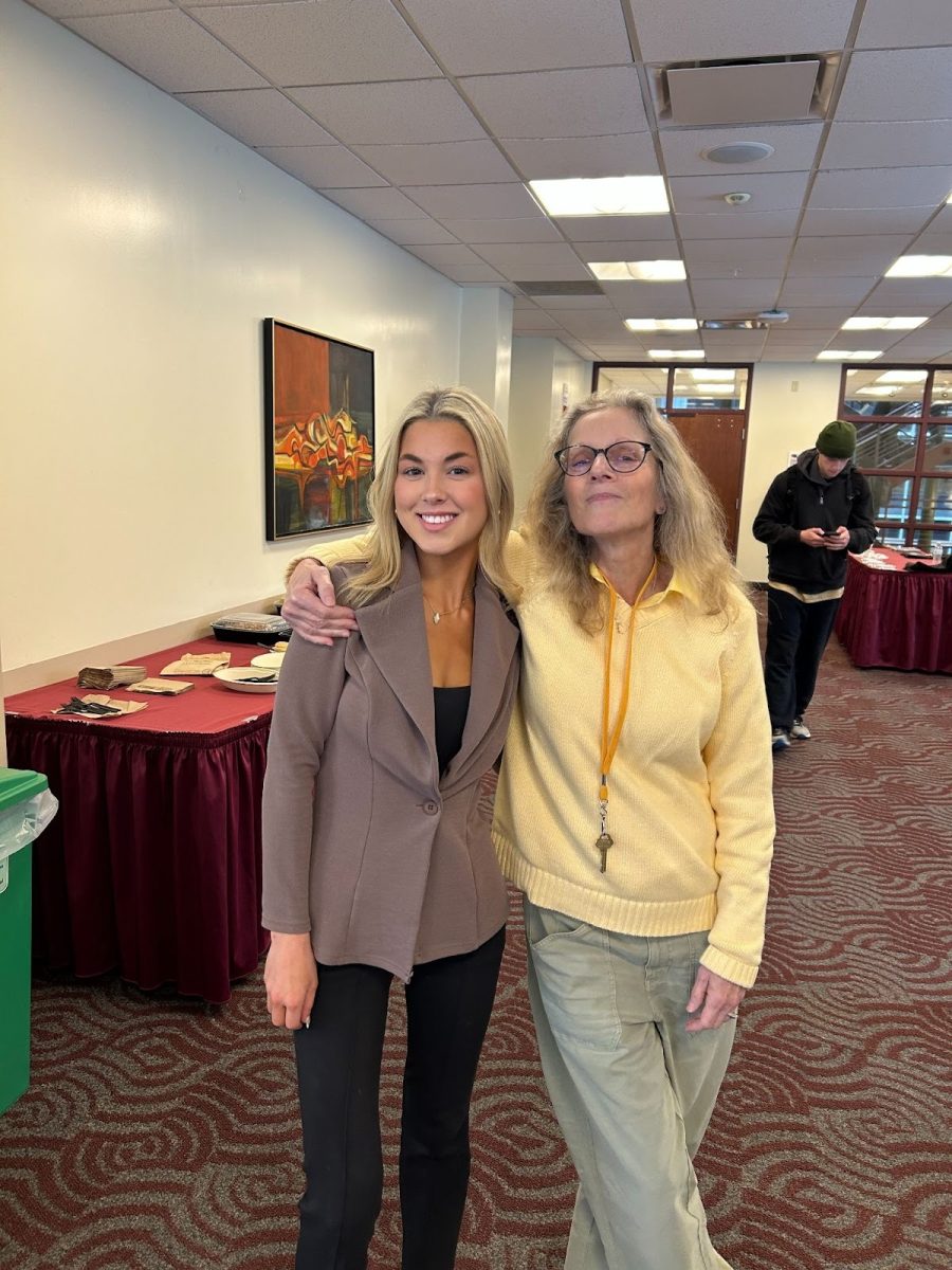 Monica Noonan (left) and Jane Snyder (right) at Law School Information Day.