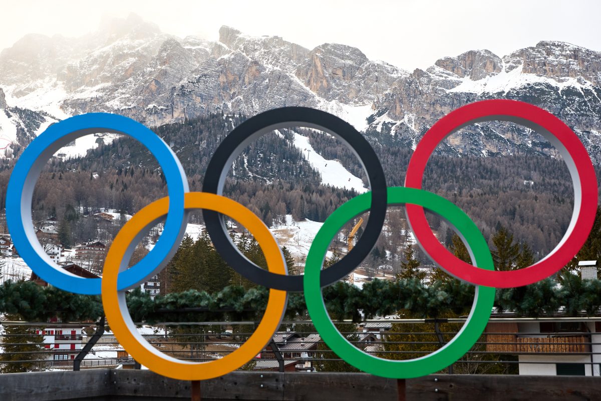 A general view of the Olympic rings in front of the Olympia delle Tofane ski run which will host the Women's Alpine events at this years Winter Olympics in Cortina d'Ampezzo, Italy. The Milan Cortina 2026 Winter Olympics are scheduled to take place from 6 to 22 February 2026 in the Italian cities of Milan and Cortina d'Ampezzo.