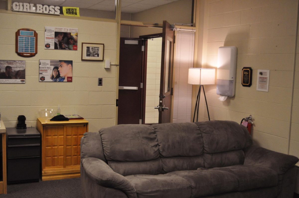(Above) The Basil 202 lounge, where clubs including Cardinal Television and the Cardinal Courier met, as well as a space where Media & Comm students had a private area to hang out and study.
